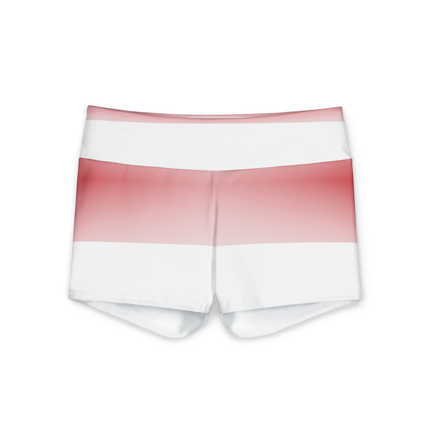 Yoga Shorts - Red Ombre Stripe Performance Shorts with 'PGLT' Waistband